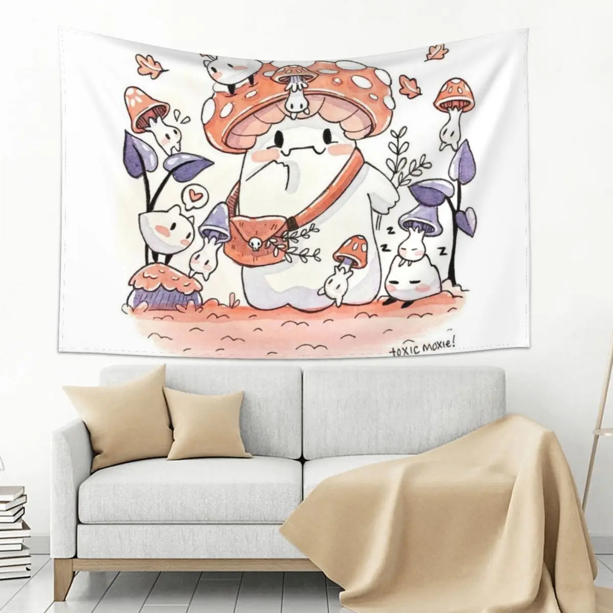 

I’m just a little ghost having a picnic in the cemetery with an old friend. Tapestry Wall Tapestries Room Decorator Tapestry