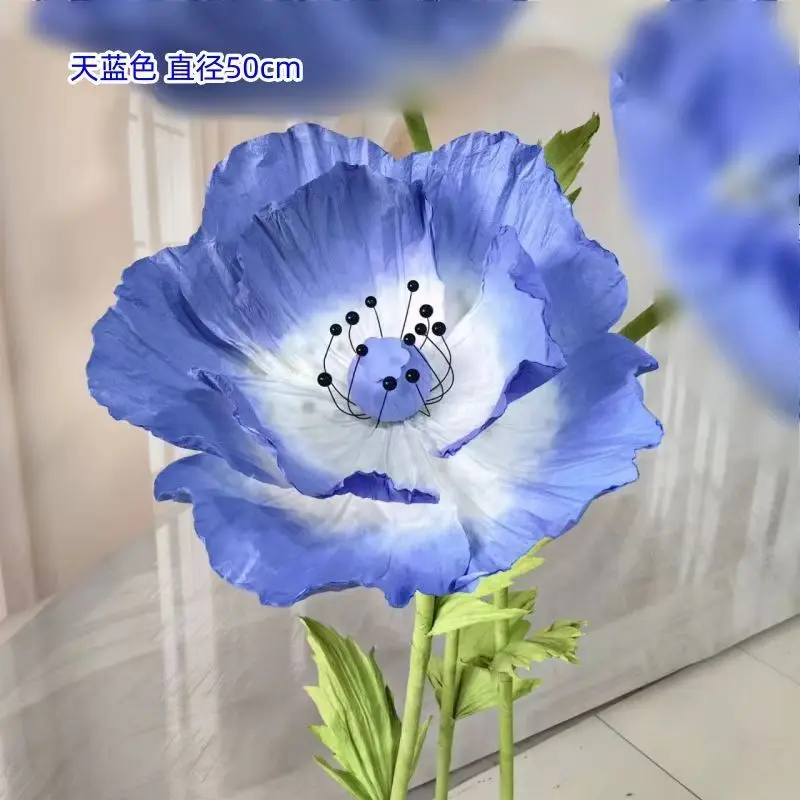 

Shopping Mall Window Decoration Colorful Poppy Paper Art Flower Wedding Stage Party Large-scale Event Art Road Ornament Photo
