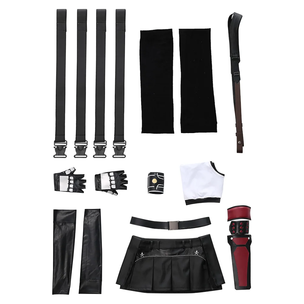 Tifa Cosplay Finale Fantasy Vii Cosplay Fantasia Spiel ff7 Kostüm Badeanzug Verkleidung für Frauen Erwachsenen Halloween Karneval Anzug