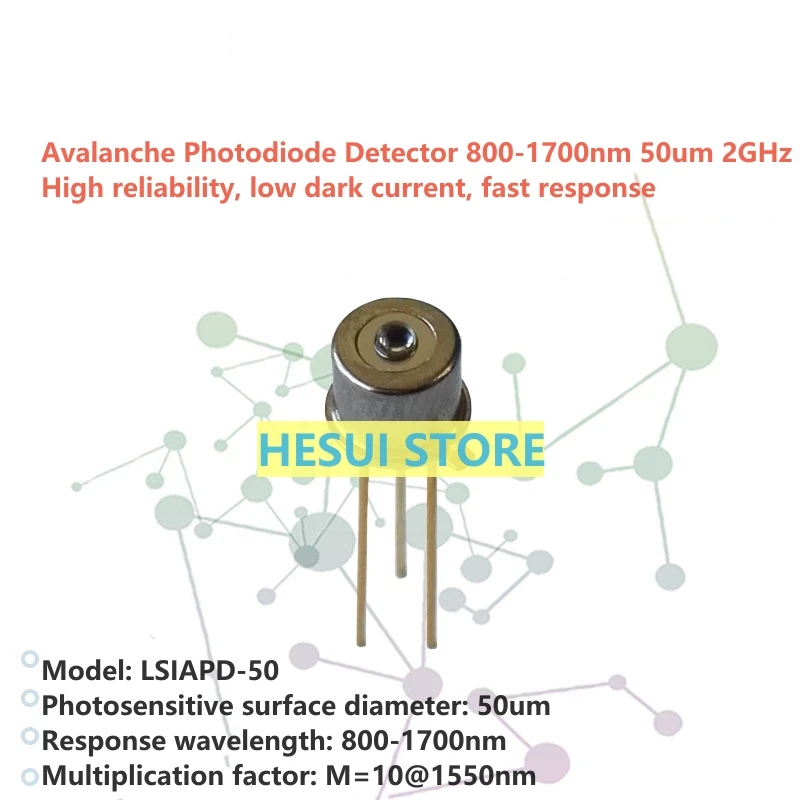 1/2PCS LSIAPD-50 Avalanche photodiode detector 800-1700nm 50um 2GHz InGaAs APD with optical fiber