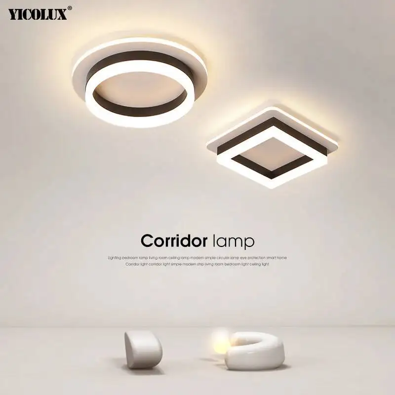 

Простые круглые квадратные новые современные светодиодные потолочные светильники для гостиной, столовой, спальни, коридора, прохода, прихожей, квартирные лампы, внутреннее освещение