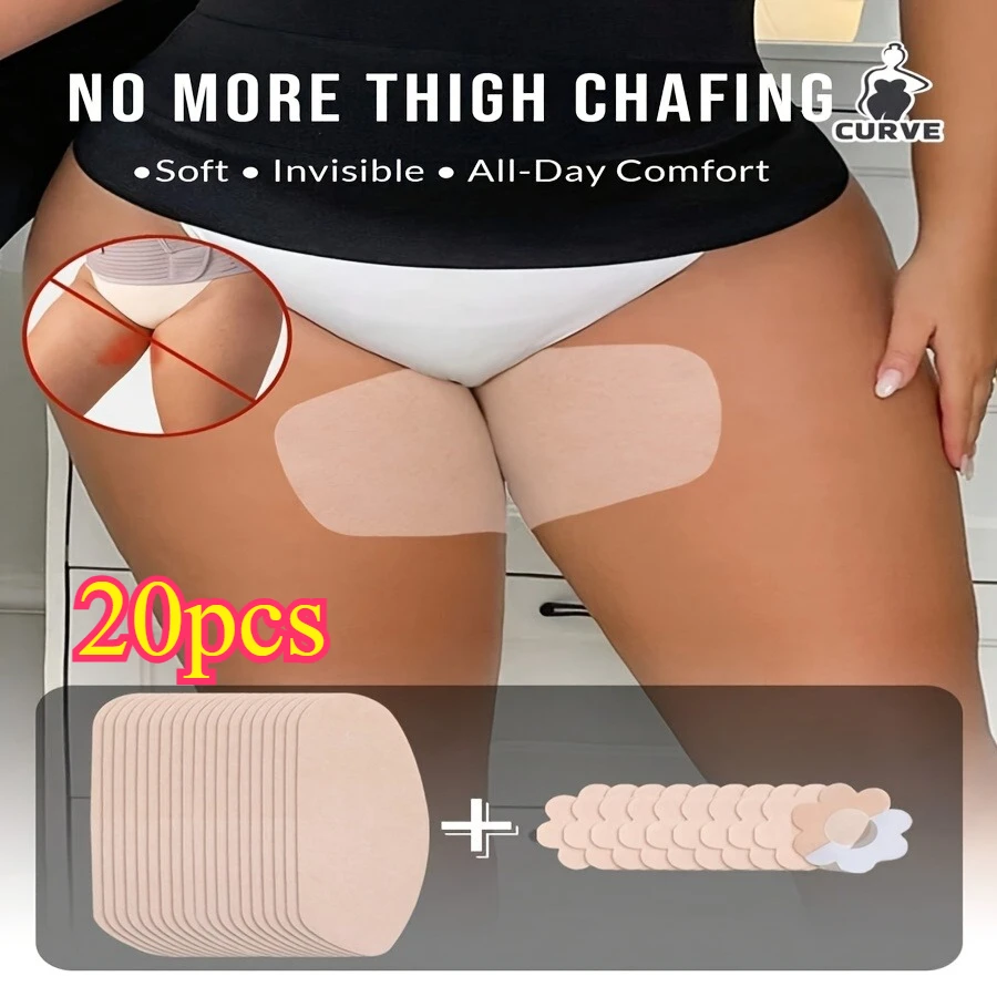 Invisible Anti-Thigh Chafing Patches,Soft Disposable Thigh Anti-Friction Stickers,Sweatproof Skin Protection Pads for Daily Wear