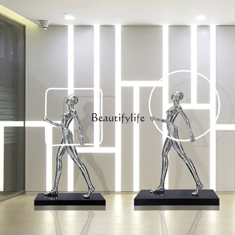 

44Large abstract art porch aisle hotel lobby floor ornament luminous figure sculpture