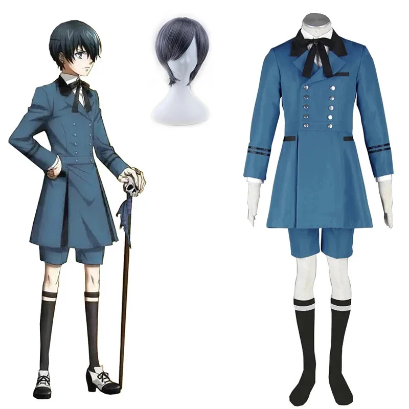 qq023 Black Butler Ciel Phantomhive packaging Sebastian Kuroshitsuji Aristocrat Cosplay Costume and