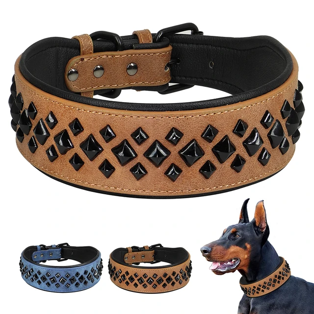 Large studded dog collars online