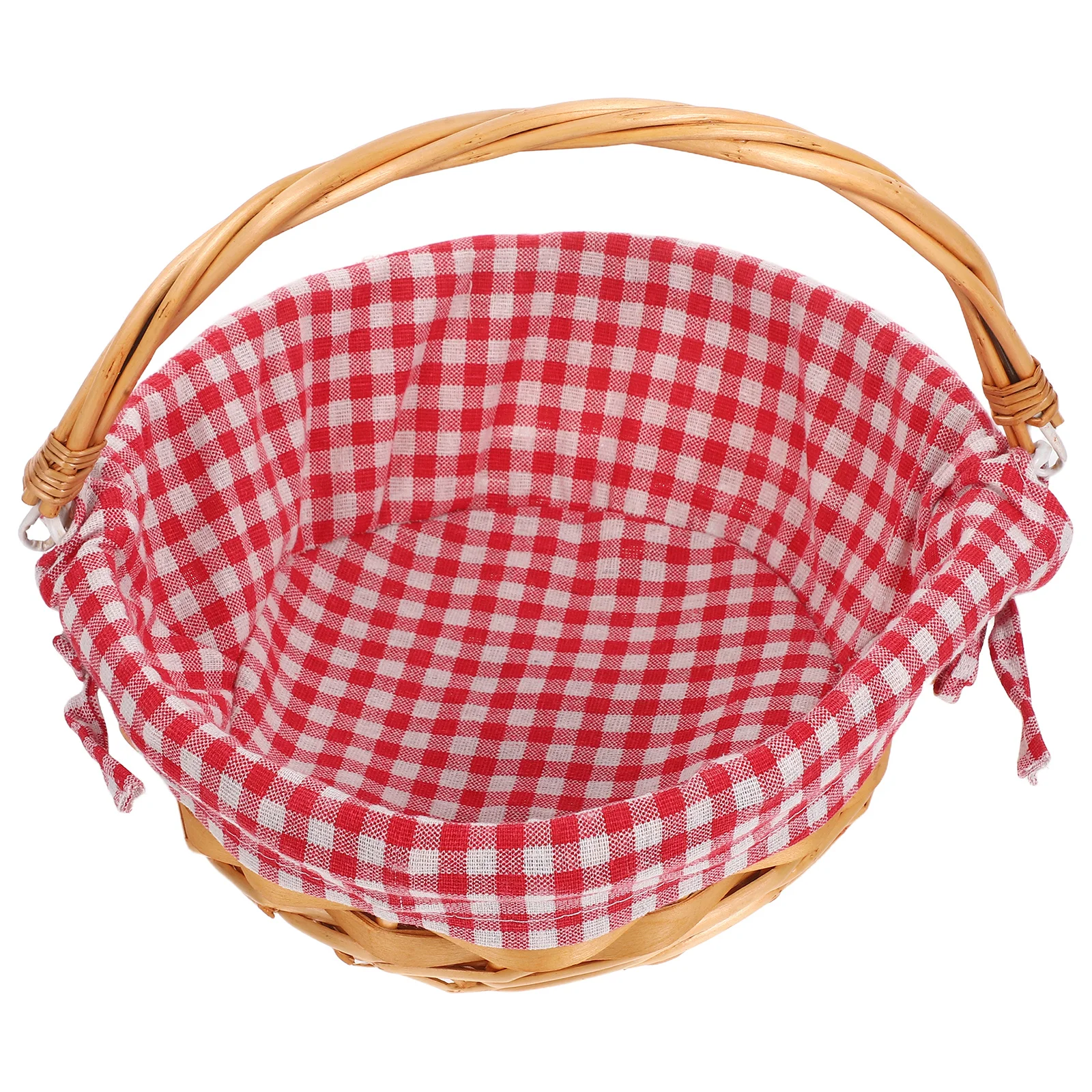 

Handwoven Willow Basket Round Rustic Wicker Storage Holder For Kitchen Fruit Vegetables Eggs Picnic Snacks Bread Portable Linen