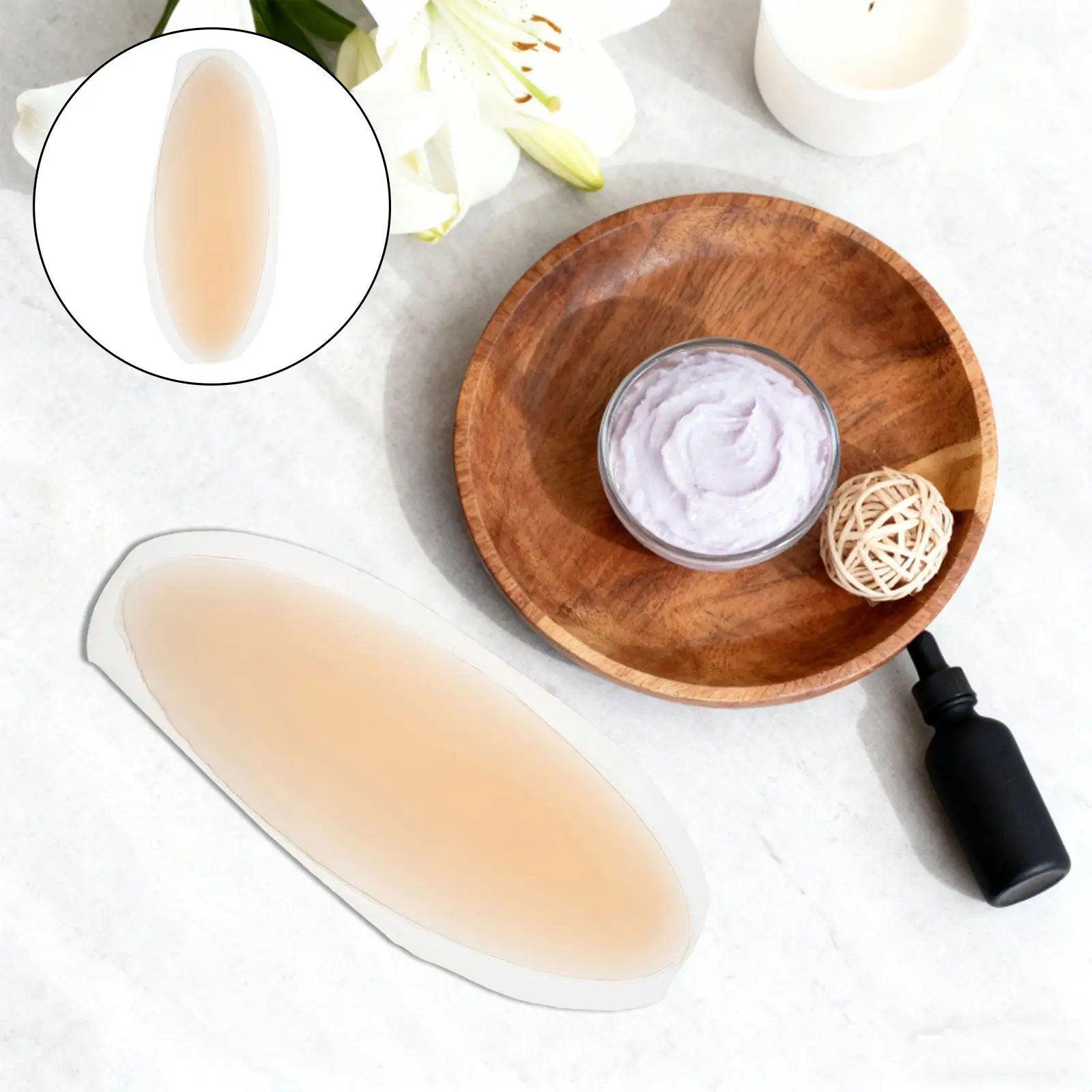 6Pcs Self-Adhesive Silicone Calf Pads Skin-Friendly Non-Slip Water Drop Shaped Leg Slimming Pads for Women Bow Leg Correction
