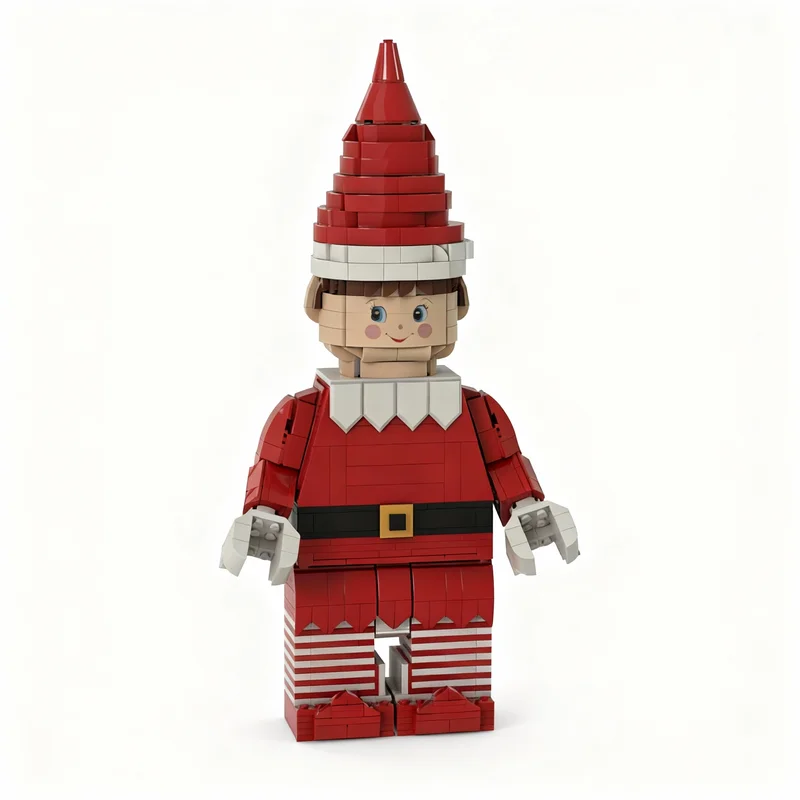 1064 детали MOC Сезонный Рождественский Непослушный Эльф Максифигурка Модель Игрушки Строительные Блоки Конструктор Рождественский Подарок DIY Идея Арт 3D