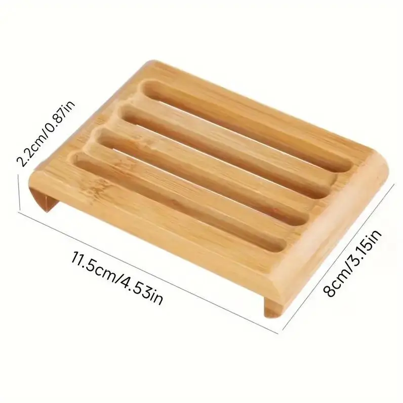 100pcs Natural Bamboo Soap Dishes Tray Holder Storage Soap Rack Plate Box Container Bathroom Japanese style soap soap box ni107