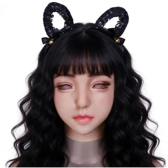Mask adult full face silicone, fake girl surface, with male to female headgear, all-inclusive cosplay simulation for men