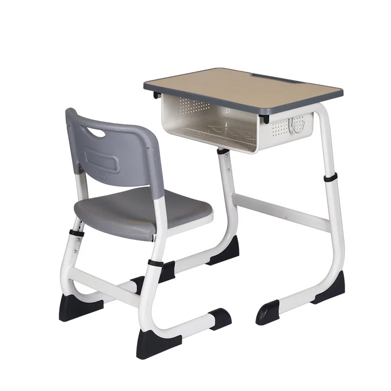 

Factory Wholesale Metal Student Desk and Chairs Set School Furniture Plastic Height Adjustable Wooden Classroom Table and Chair