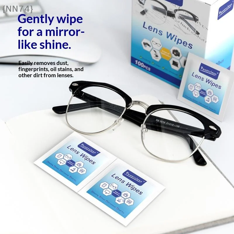 【NN74】100Pcs Pre-Moistened Glasses Lens Cleaning Wipes - Individually Wrapped No Scratches for Sunglasses Phone Screen【W4】