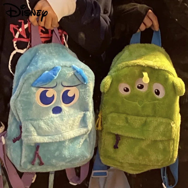 Disney-bolso de hombro de dibujos animados para mujer, Mini mochila de felpa, Pooh Bear Alien, Y2k, estilo japonés