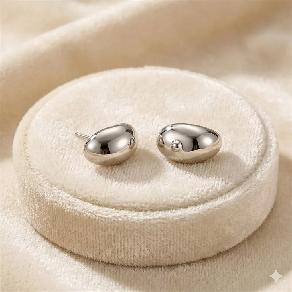 Hiraeva Edelstahl-Ohrringe in Tropfenform für Damen, Wassertropfen-Ohrringe, schlichter geometrischer Schmuck, ideal als Geschenk. – Detail 8