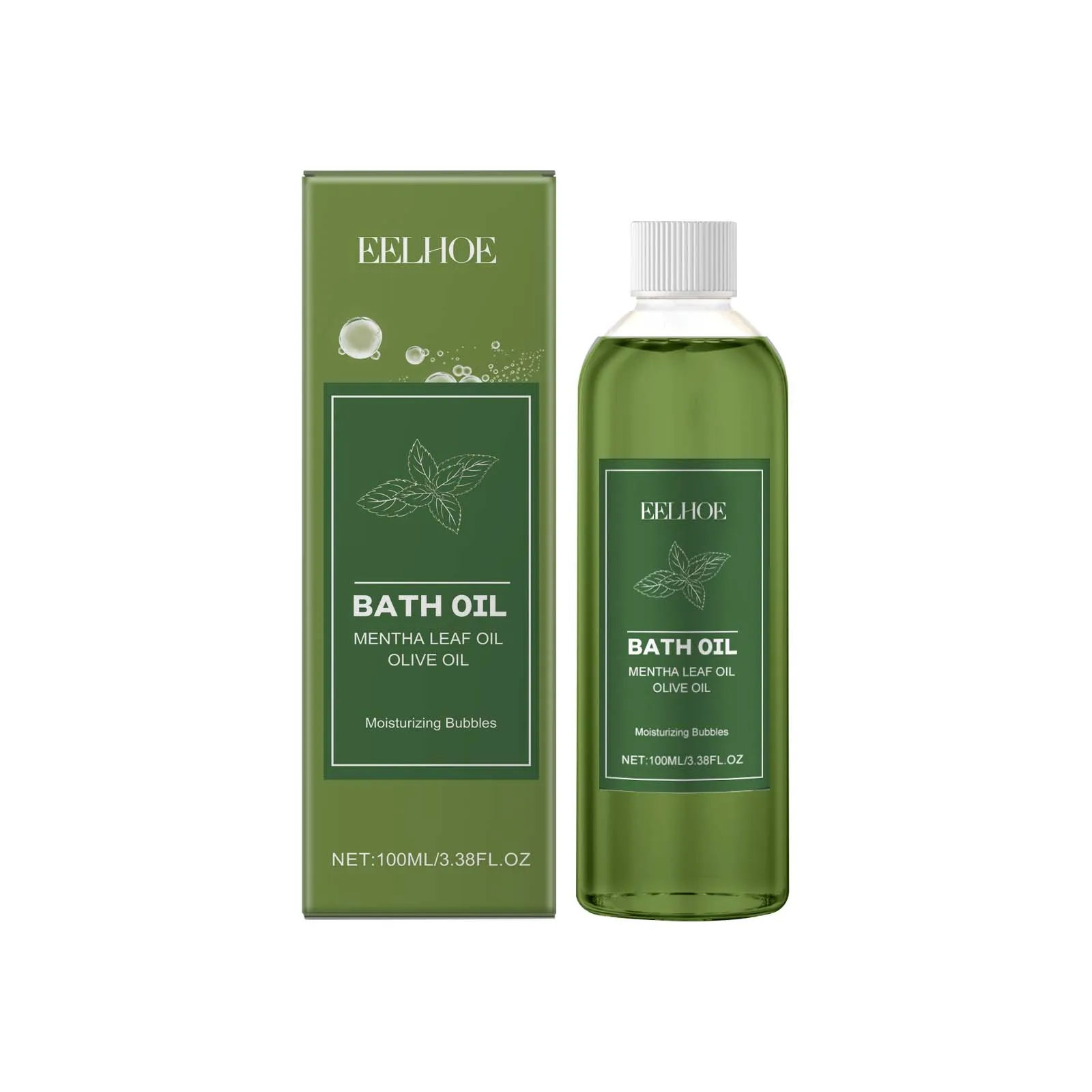 

Mentha Leaf & Olive Bath Oil - Moisturizing Bubble Bath for Relaxation & Skin Hydration | 100ml"