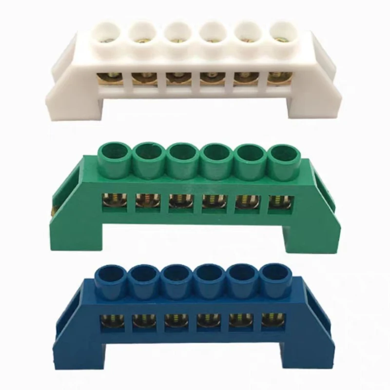 Bridge Type Zero Line Ground Bar Grounding Copper Bar Distribution Box to Zero  Terminal Block Connector Earth Neutral 5-12 Hole