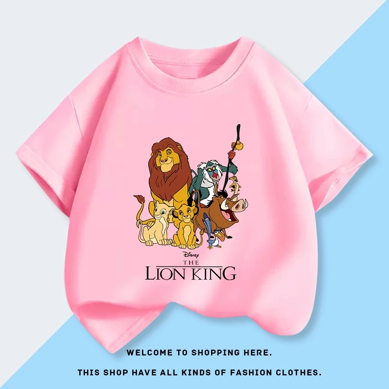 

Lion King Printed Summer New Cotton Short Sleeved Fashionable Casual Printed T-shirt for Children's Half Sleeved Top