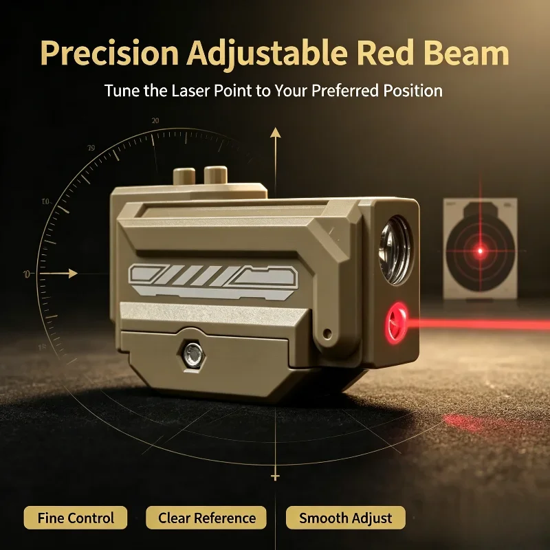 Tiny Compact Flashlight White Light Red Target Beam Stable Installation Hobby Leisure Model Modification Tool