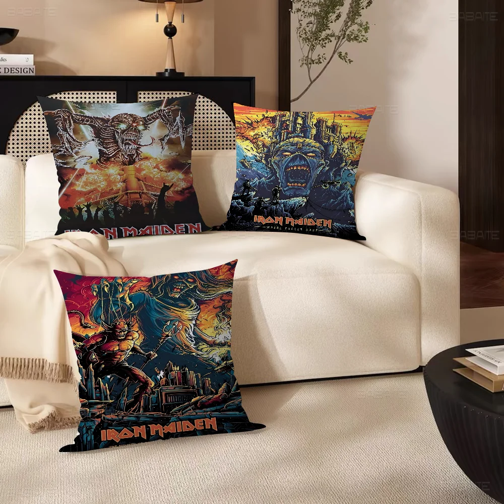 Band I-Iron M-Maiden Personalized Pillow Cover Kids Bedroom Wild Party Decor Pillowcase Kid Birthday Shower Gift