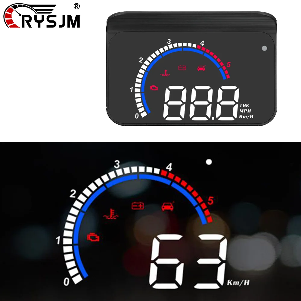 

Проекционный дисплей M13 OBD2 HUD на лобовое стекло: спидометр, обороты, температура воды, напряжение, расход топлива, электроника
