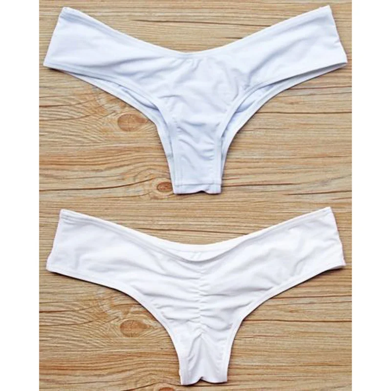 Bikini brasileño con Tanga para mujer, traje de baño Sexy de S-XL, Con parte inferior descarada, en V, bragas, 2022