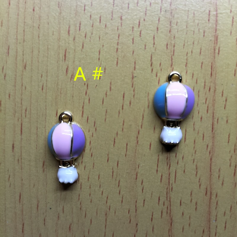 10pcs Hot air Balloon Enamel Charms Metal Rainbow Charm for Bracelets & Pendants Earrings Key Chain Accessory Jewelry Findings