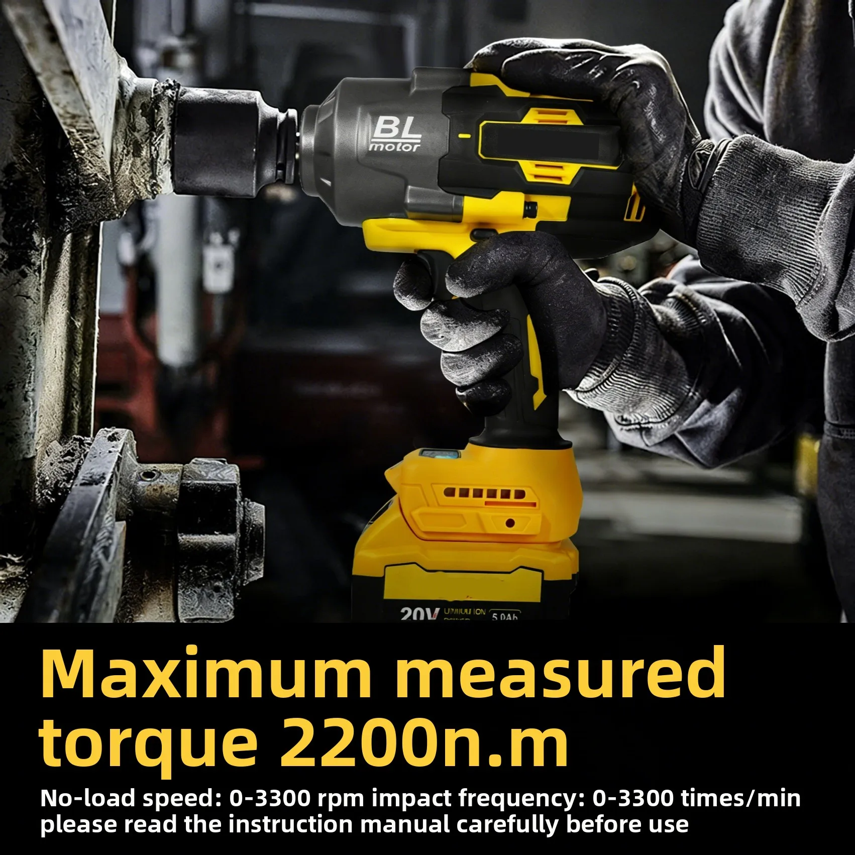 Electric Impact Wrench, 2200N.m Ultra-High Torque, Dedicated Power Tool for Large Truck Tires