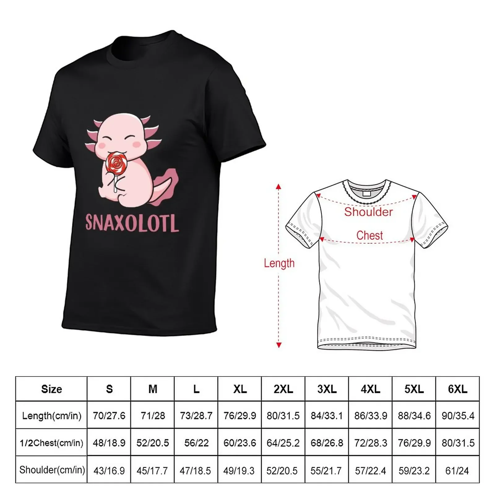 Snaxolotl Baby Axolotl T-Shirt cute tops graphics Men's t shirts