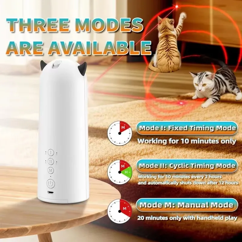 Automatic Cat Toys Interactive Smart Teasing Pet LED Laser Indoor Cat Toy Accessories Handheld Electronic Cat Toy For Cats Dog