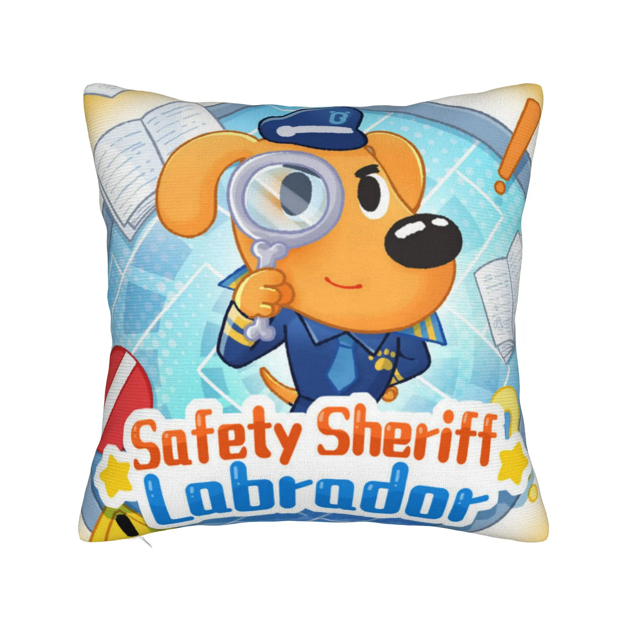 Soft and Sweet Bedroom Safety Sheriff Labrador  Decor Pillowcases Accessories  Pillow Cover Square Multi-Size