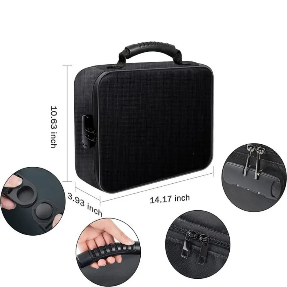 Waterproof Fireproof Document Bag With Lock Zipper Multi-Layer File Storage Case Travel File Safe Handle File Organizer Box
