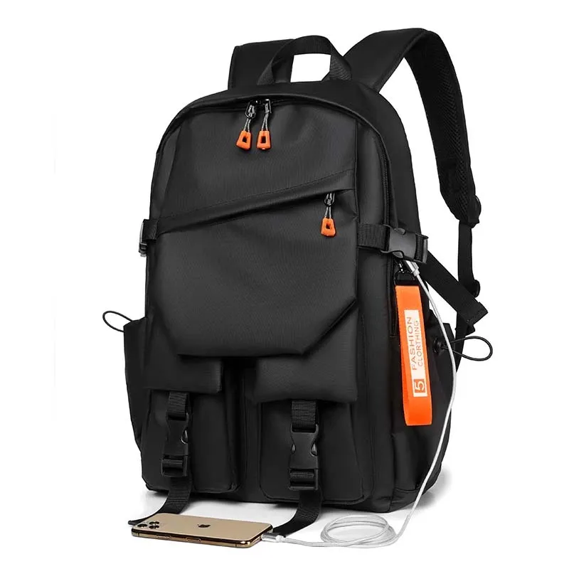 

Luxury USB Charging 15.6 Laptop Backpack For Man Large Capacity Simple Travel Bag Waterproof Fashion School Backpacks For Men