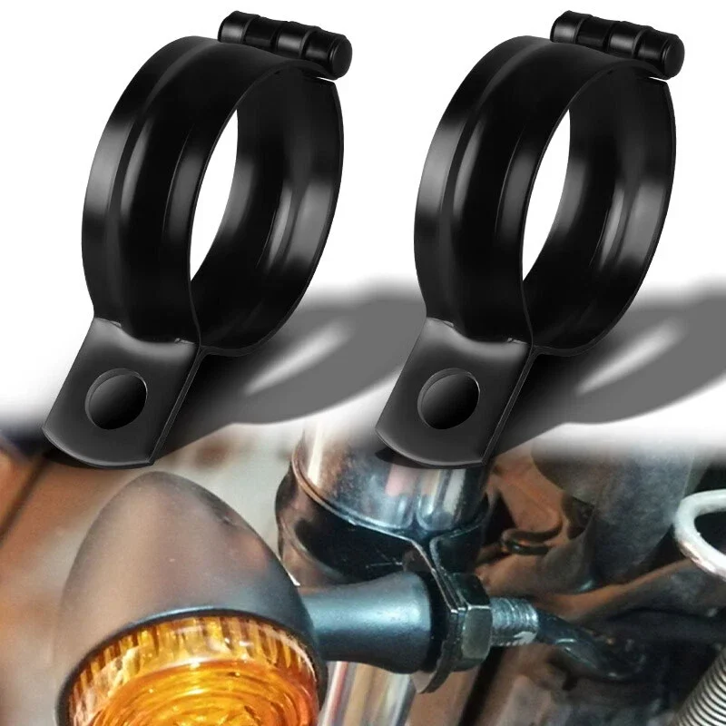 Universal 37-50mm Motorcycle Turn Signal Bracket, Adjustable Fork Mount Clamp for Flasher Blinker Holder for ATV Scooter