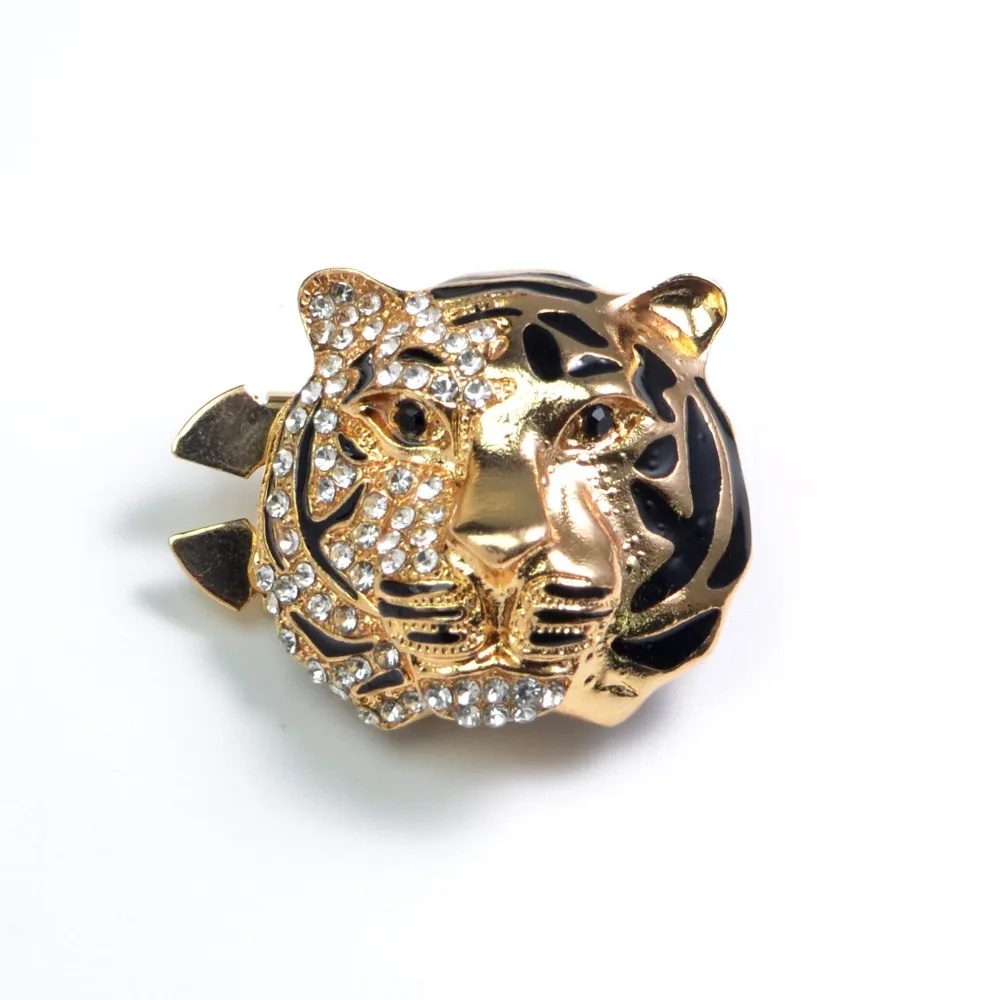 1PCS Button Covers Three-dimensional Tiger Head Animal Cufflink Decoration Sleeve Collar Drill Accessories Wholesal