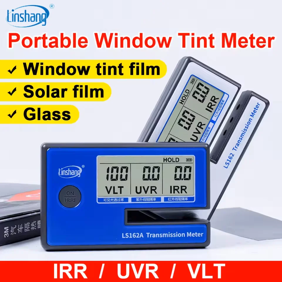 Linshang LS162A Portable Transmission Meter for Auto Glass & Window Film | Compact for Outdoor Use | Data Hold Function