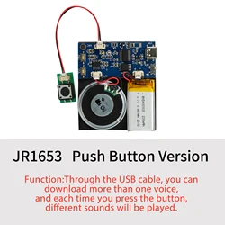 4MB/16MB Push Button Sound Module USB Downloadable & Recordable & Rechargeable with MP3 Audio Playback for Xmas Greeting Gifts