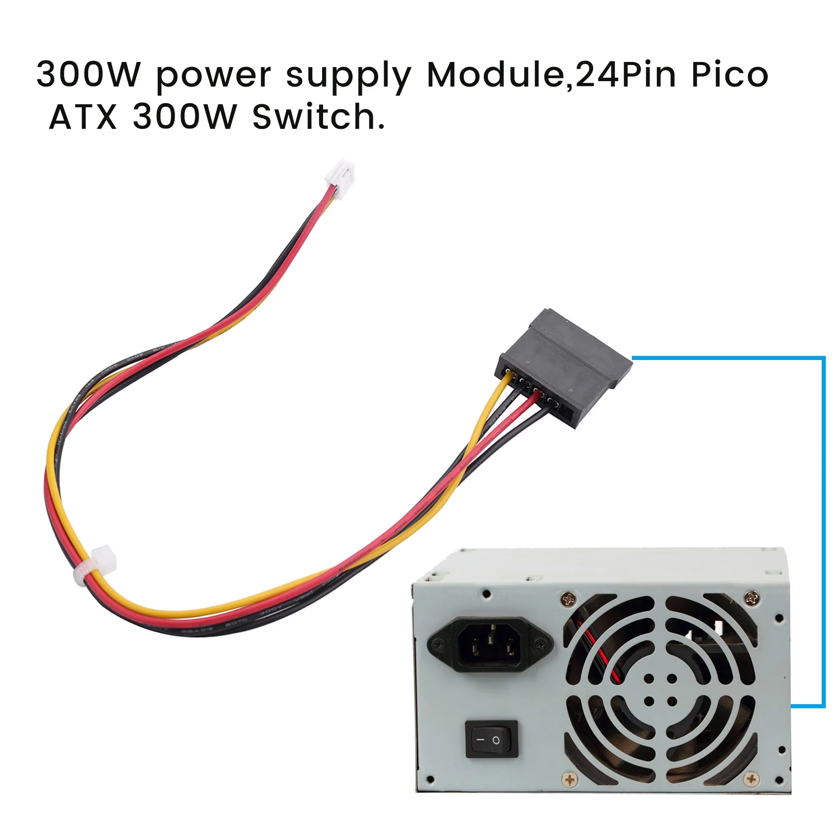 A23G PCI-E 6PIN Entrada DC 12V 300W DC-ATX-300W 24Pin PICO ATX Switch PSU Módulo de fonte de alimentação