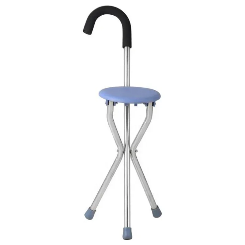 

Elderly Crutch Chair Walking Stick Safe Comfortable Non-Slip Medical Walking Stick For Old Men With Stool