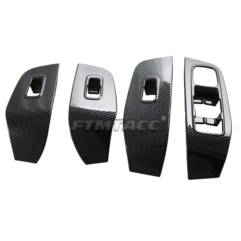 For MG HS 2018-2023 LHD RHD ABS Carbon Fiber Interior Car Accessories Windows Rise Switch Panel Glass Lift Control Cover