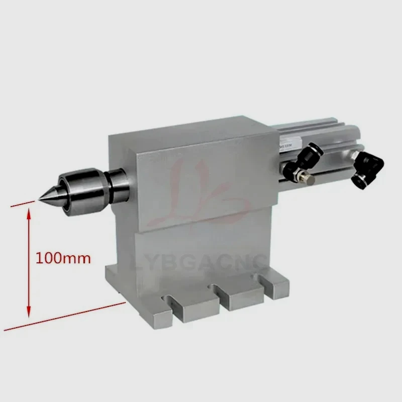 آلة الحفر الهوائية Tailstock MT2 ذات الرأس العلوي ملحقات آلة المحور الرابع ER11 ارتفاع المركز المتحرك الهوائي 100 مللي متر #1