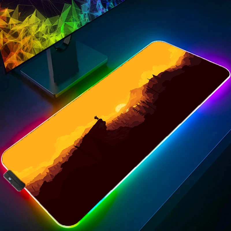 

Firewatch Large RGB Mouse Pad xxl Gaming Mousepad LED Mause Pad Copy Mouse Carpet Big Mause Pad PC Desk Pad Mat with Backlit