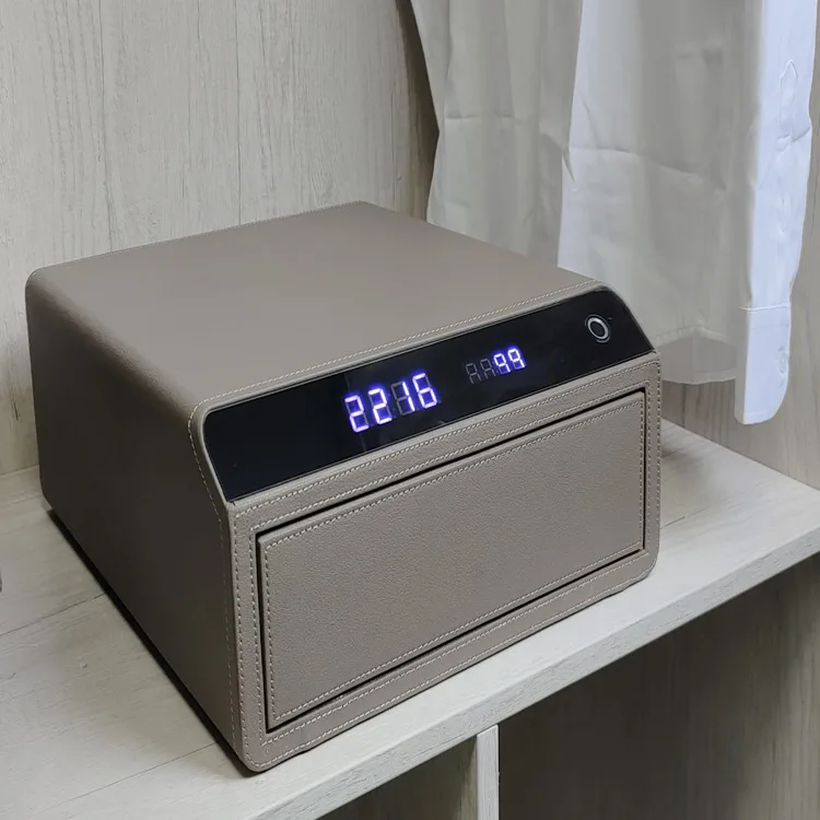 

Wholesale Custom Color Smart Leather Safe Household Digital Home Use Jewelry Fingerprint Drawer Safe