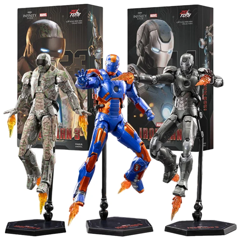 

Marvel Avengers ZD Toys Iron Man MK27 Disco Striker MK23 Shades MK14 Action Figure Collections Gift