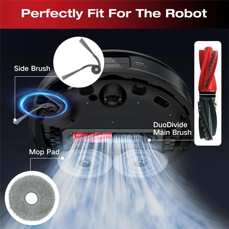 17 шт. комплект аксессуаров для робота-пылесоса Roborock Saros 10R/G20s Ultra, основная боковая щетка, фильтры, подушечки для швабры, мешки для пыли A62X