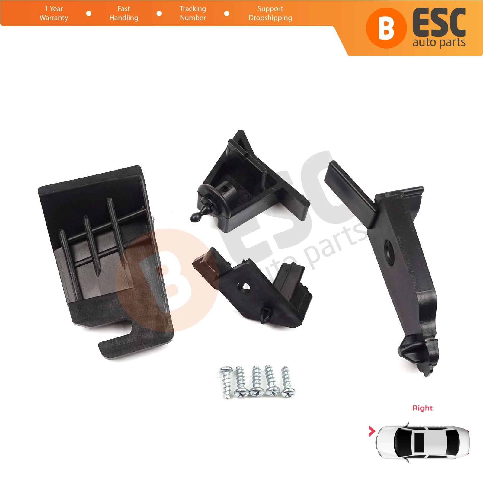 EHL545 Car Headlight Housing Repair Mount Bracket Tab Clips Right for Ford Transit Tourneo Courier MK1 2013-2022 ET7613W029