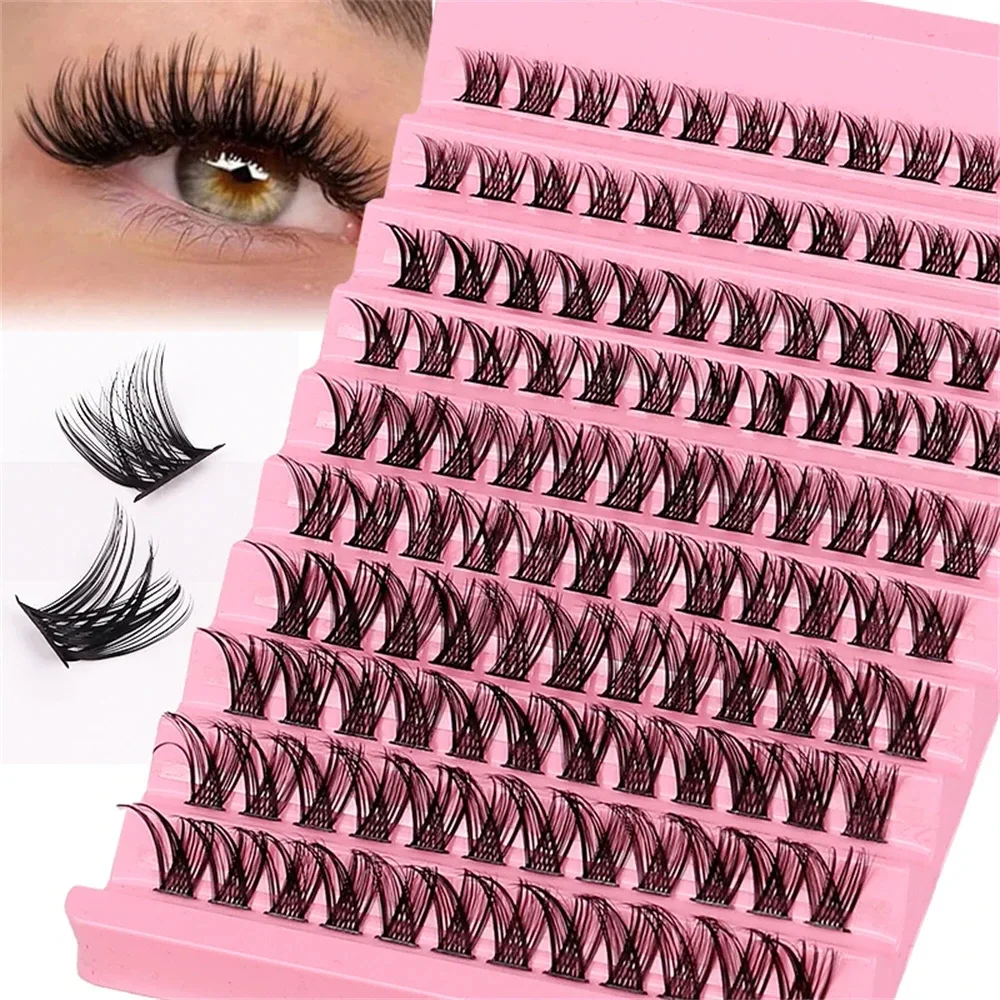 Ciglia Extension Cluster Lashes Individual Full Volume Lashes Natural Look 8-16MM fai da te ciglia finte visone D Curl 120 Pcs Fake