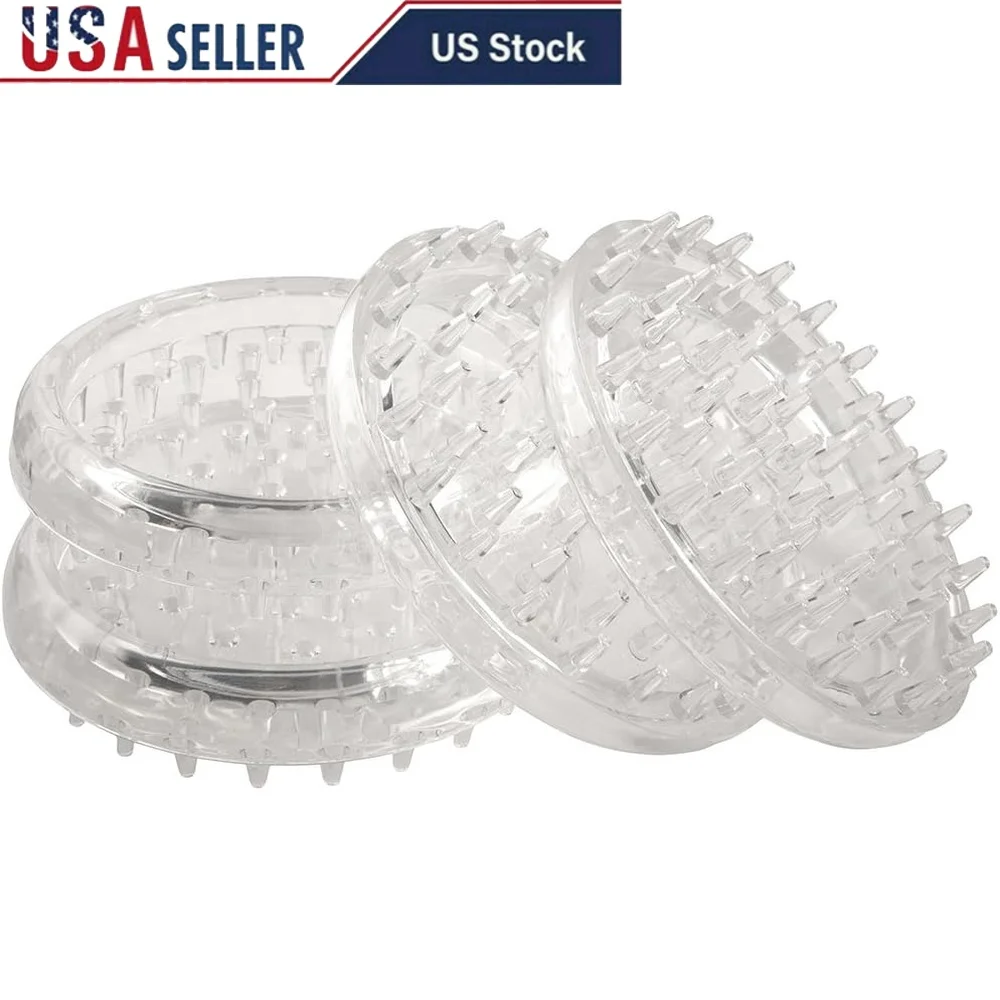 

Round Spiked Plastic Caster Cups Carpet Protection 4 Count Heavy Duty Furniture Coasters Anti-Dent Clear Design 4 Inch
