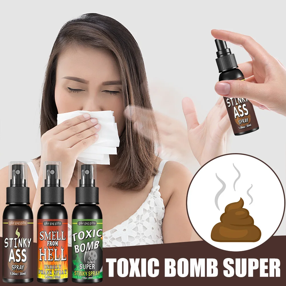 1-5 SZTUK 30ML Halloweenowe Rekwizyty Płynny Spray na Pierdzące Się Pierdnięcia Zabawka do Psikusów Spray w Puszce Bomba Zapachowa Nieprzyjemny Zapach Śmieszne Gadżety na Imprezę Halloweenową