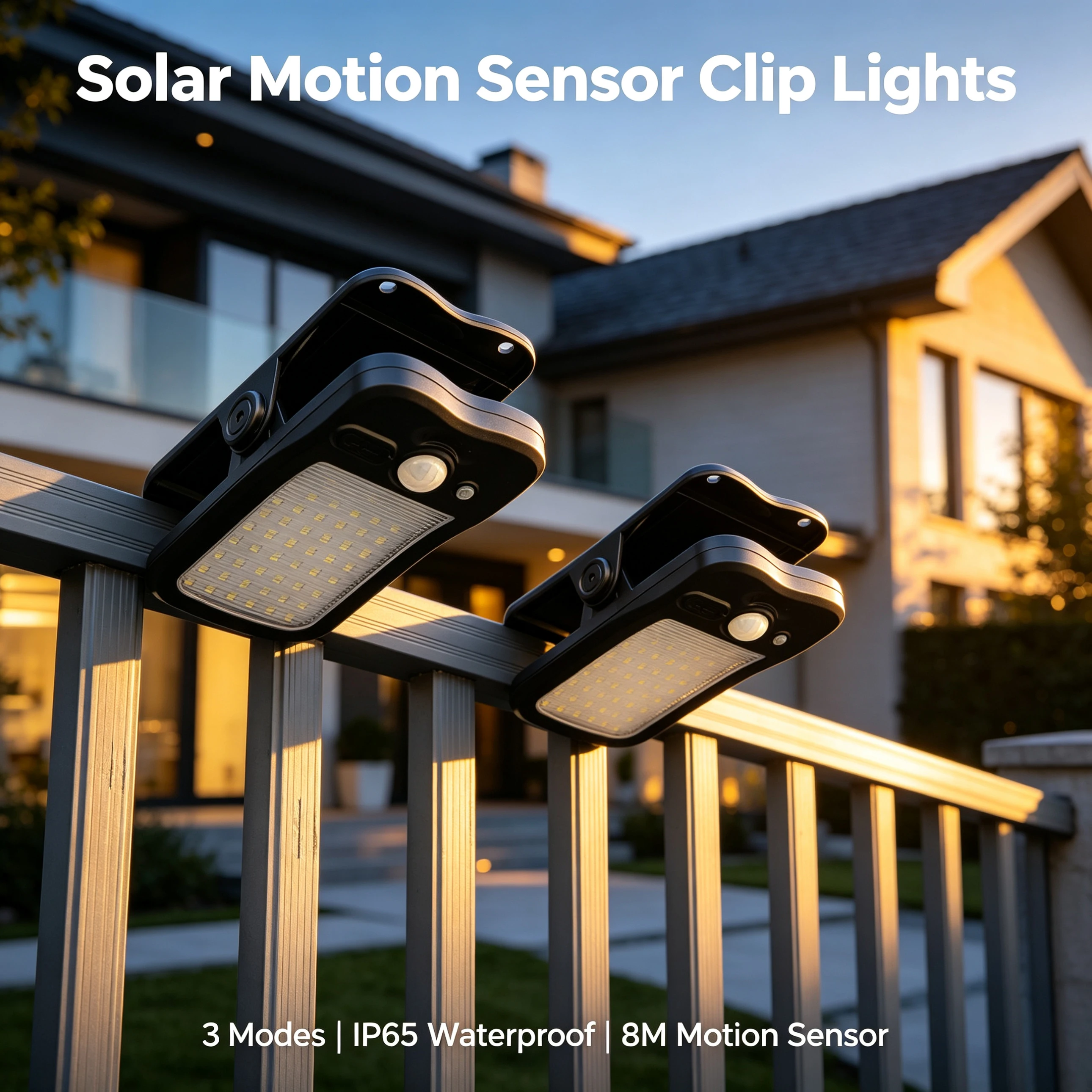 XIVIIO 2026 New Upgraded Solar Clip Light Outdoor Courtyard Lamp Camping Garden 3 Lighting Intelligent Sensing Solar Wall Lamp