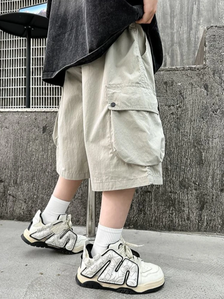 Boys Cargo Pants 2026 Summer New Thin Breathable Five Point Seven Point Shorts Outdoor Wear
